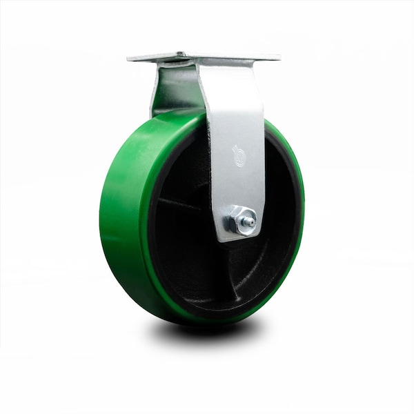 6 Inch Green Poly on Cast Iron Wheel Rigid Caster with Ball Bearing SCC
